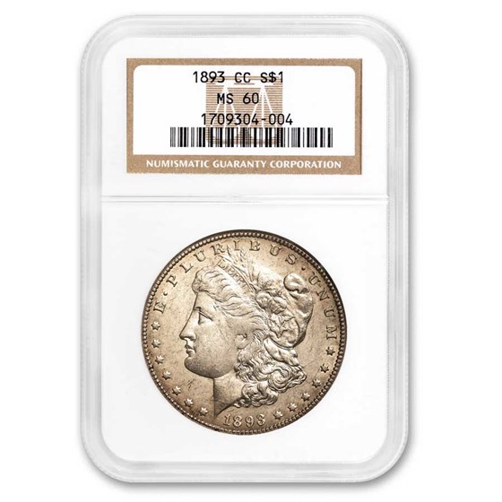 1893-CC Morgan Dollar MS-60 NGC 1893-CC Morgan Dollar MS-60 NGC