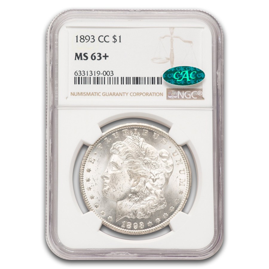 1893-CC Morgan Dollar MS-63+ NGC CAC