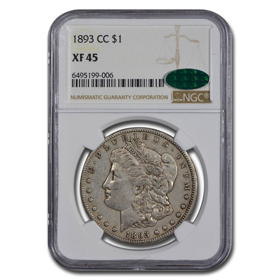 1893-CC Morgan Dollar XF-45 NGC CAC
