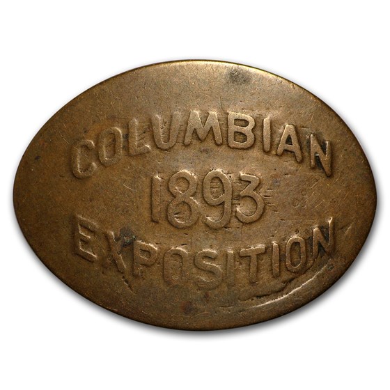 1893 Columbian Expo Elongate (Host Coin - Indian Head Cent) 1893 Columbian Expo Elongate (Host Coin - Indian Head Cent)