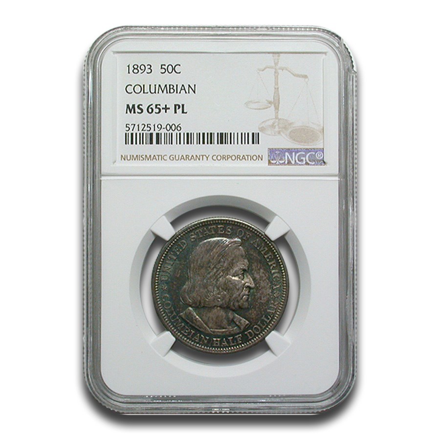 1893 Columbian Expo Half Dollar Commem MS-65+ NGC (PL)