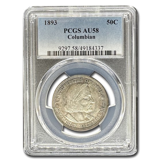 1893 Columbian Expo Half Dollar Expo AU-58 PCGS 1893 Columbian Expo Half Dollar Expo AU-58 PCGS