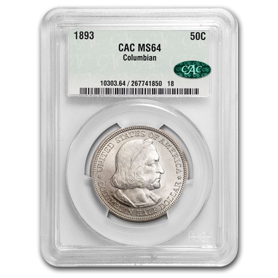 1893 Columbian Expo Half Dollar Expo MS-64 CACG 1893 Columbian Expo Half Dollar Expo MS-64 CACG