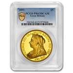1893 Great Britain Gold Five Pounds Victoria PR-63 DCAM PCGS