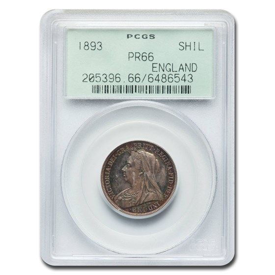 1893 Great Britain Silver Shilling Queen Victoria PR-66 PCGS 1893 Great Britain Silver Shilling Queen Victoria PR-66 PCGS