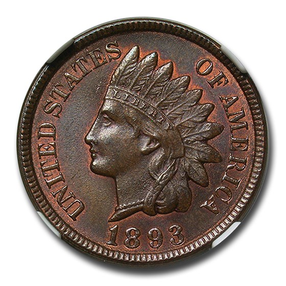 1893 Indian Head Cent MS-65 NGC CAC (Brown) 1893 Indian Head Cent MS-65 NGC CAC (Brown)