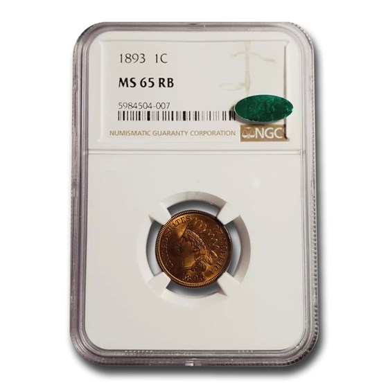 1893 Indian Head Cent MS-65 NGC CAC (Red/Brown) 1893 Indian Head Cent MS-65 NGC CAC (Red/Brown)