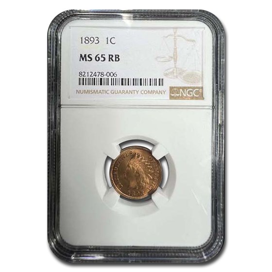 1893 Indian Head Cent MS-65 NGC (Red/Brown) 1893 Indian Head Cent MS-65 NGC (Red/Brown)