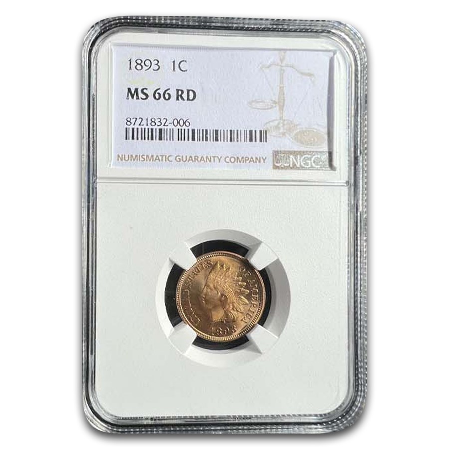 1893 Indian Head Cent MS-66 NGC (Red)