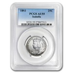 1893 Isabella Quarter AU-55 PCGS