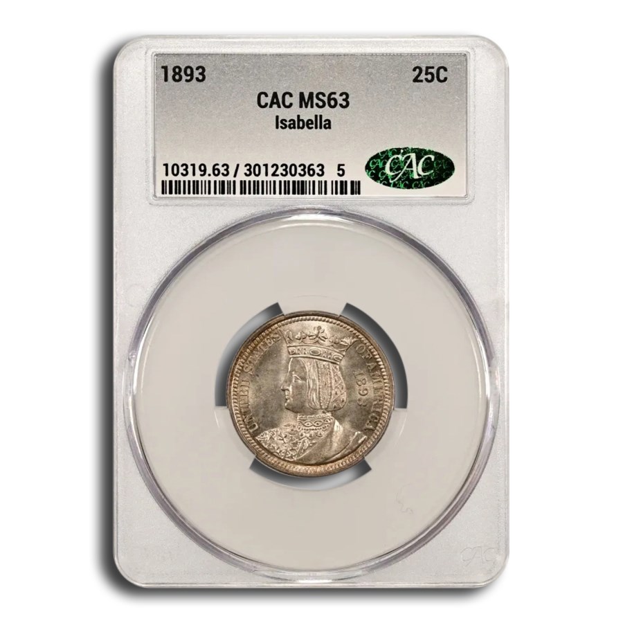 1893 Isabella Quarter MS-63 CACG