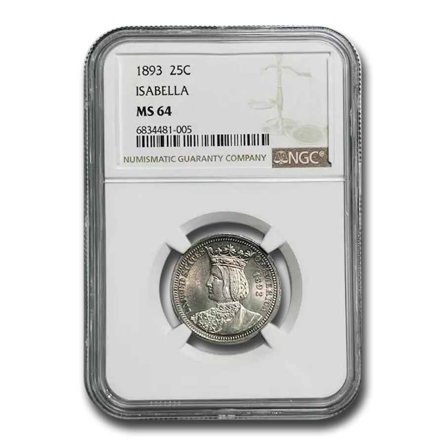 1893 Isabella Quarter MS-64 NGC