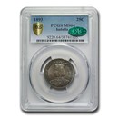 1893 Isabella Quarter MS-64 PCGS CAC