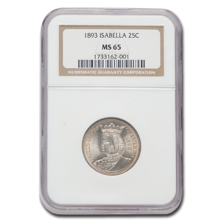 1893 Isabella Quarter MS-65 NGC