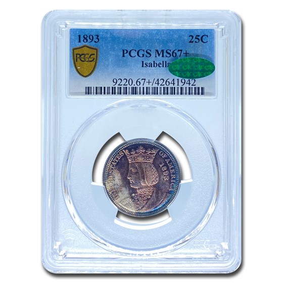 1893 Isabella Quarter MS-67+ PCGS CAC 1893 Isabella Quarter MS-67+ PCGS CAC
