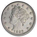 1893 Liberty Head V Nickel AU