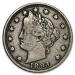 1893 Liberty Head V Nickel Fine