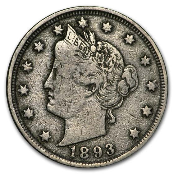 1893 Liberty Head V Nickel Fine