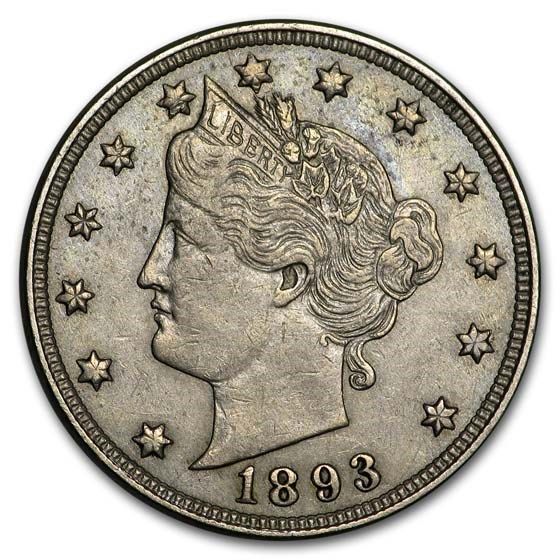 1893 Liberty Head V Nickel VF