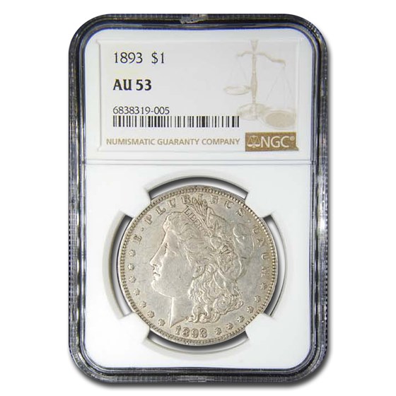 1893 Morgan Dollar AU-53 NGC 1893 Morgan Dollar AU-53 NGC