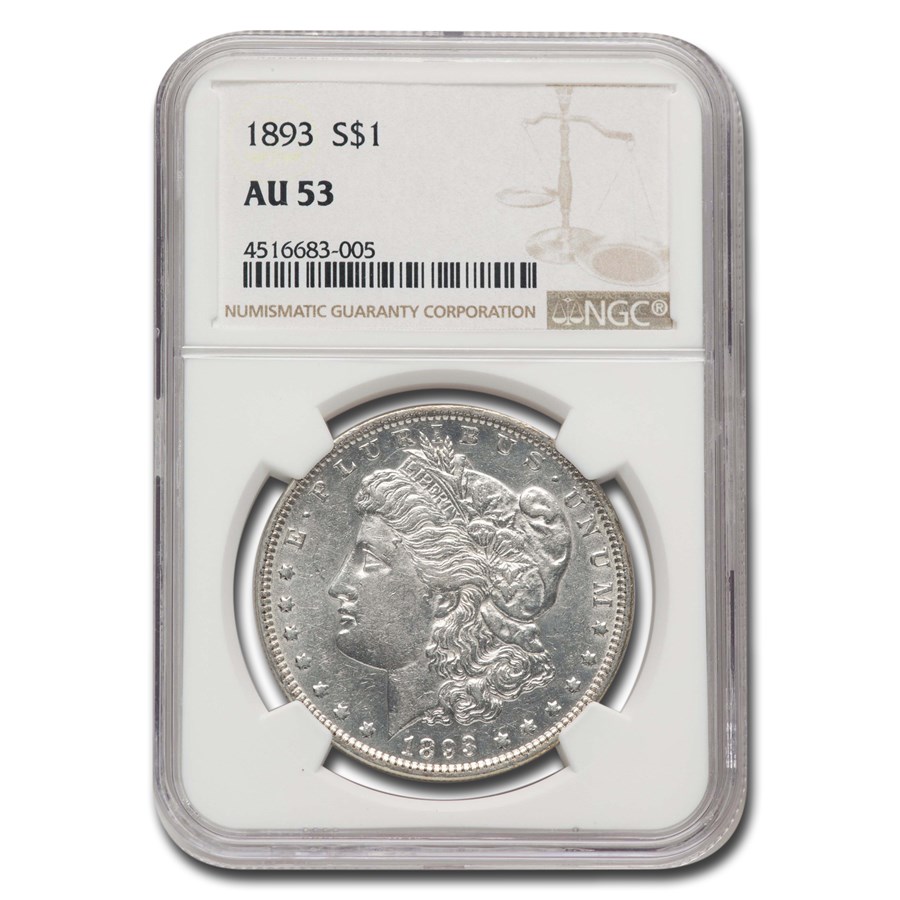 1893 Morgan Dollar AU-53 NGC