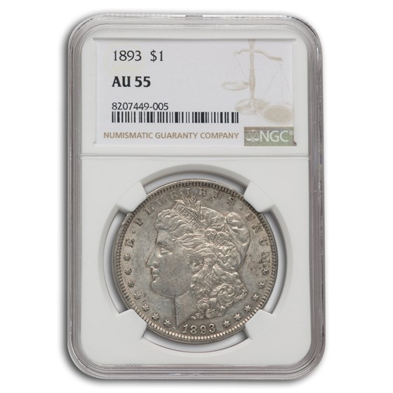 1893 Morgan Dollar AU-55 NGC 1893 Morgan Dollar AU-55 NGC