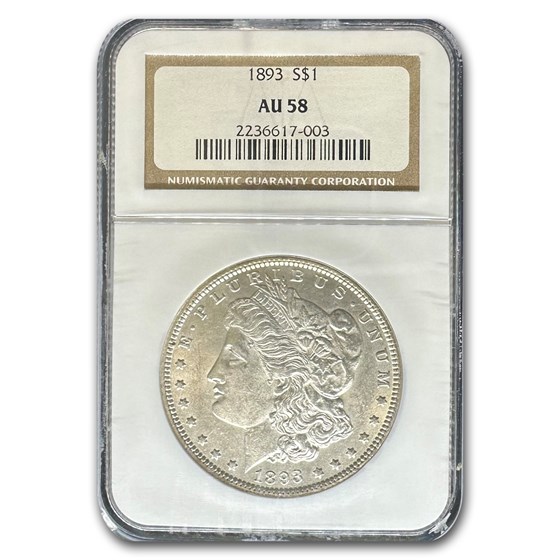 1893 Morgan Dollar AU-58 NGC 1893 Morgan Dollar AU-58 NGC