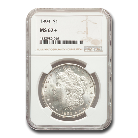 1893 Morgan Dollar MS-62+ NGC 1893 Morgan Dollar MS-62+ NGC