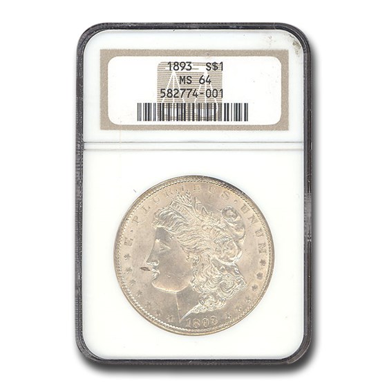 1893 Morgan Dollar MS-64 NGC 1893 Morgan Dollar MS-64 NGC
