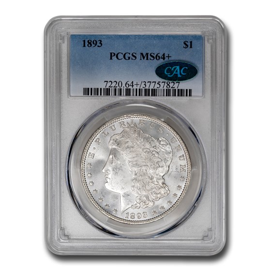 1893 Morgan Dollar MS-64+ PCGS CAC 1893 Morgan Dollar MS-64+ PCGS CAC