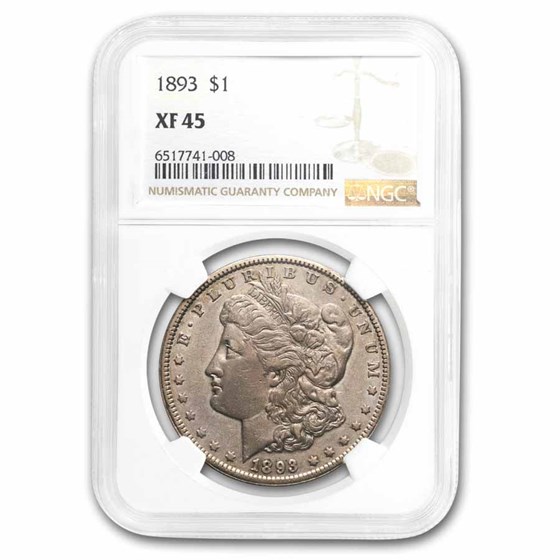 1893 Morgan Dollar XF-45 NGC 1893 Morgan Dollar XF-45 NGC