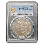 1893 Morgan Dollar XF-45 PCGS (VAM-4, Doubled Stars, Top-100)