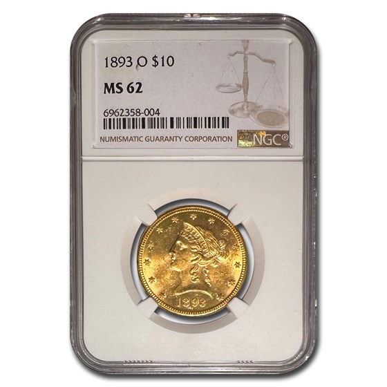 1893-O $10 Liberty Gold Eagle MS-62 NGC 1893-O $10 Liberty Gold Eagle MS-62 NGC