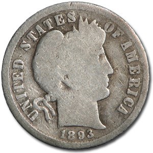 1893-O Barber Dime Good 1893-O Barber Dime Good