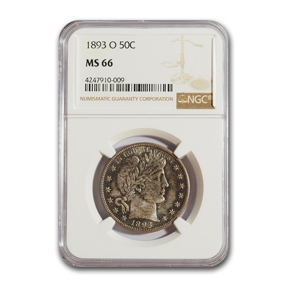 1893-O Barber Half Dollar MS-66 NGC 1893-O Barber Half Dollar MS-66 NGC