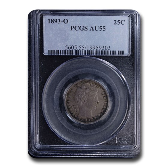 1893-O Barber Quarter AU-55 PCGS 1893-O Barber Quarter AU-55 PCGS
