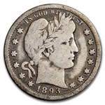 1893-O Barber Quarter VG