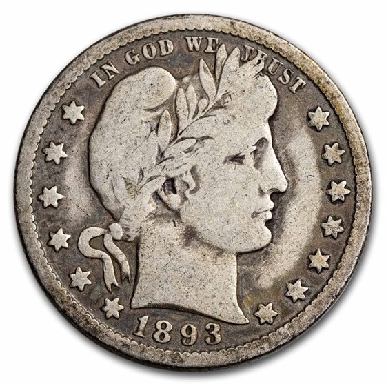 1893-O Barber Quarter VG 1893-O Barber Quarter VG