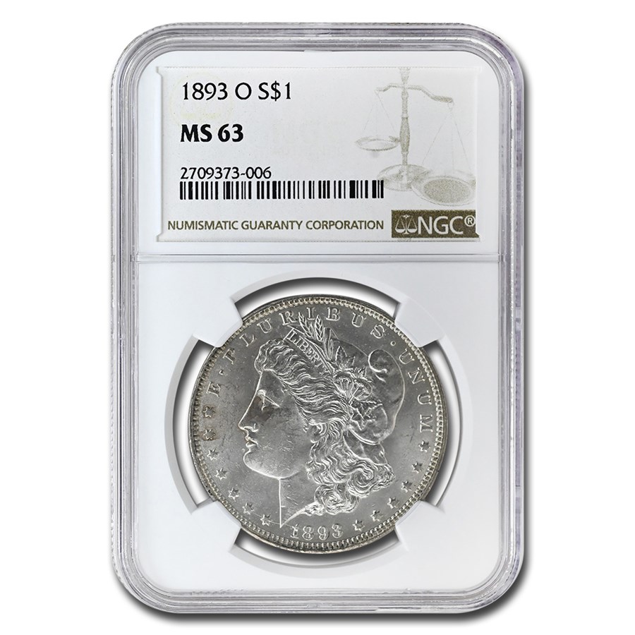 1893-O Morgan Dollar MS-63 NGC