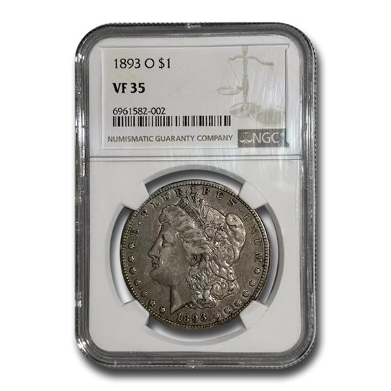 1893-O Morgan Dollar VF-35 NGC 1893-O Morgan Dollar VF-35 NGC