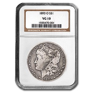 1893-O Morgan Dollar VG-10 NGC 1893-O Morgan Dollar VG-10 NGC