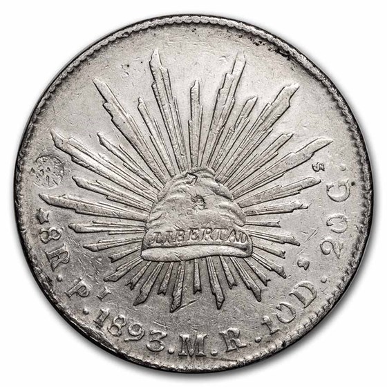 1893-Pi MR Mexico Silver 8 Reales XF (Chopmark) 1893-Pi MR Mexico Silver 8 Reales XF (Chopmark)