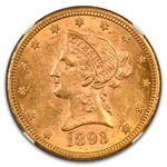 1893-S $10 Liberty Gold Eagle MS-60 NGC