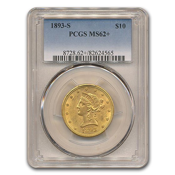 1893-S $10 Liberty Gold Eagle MS-62+ PCGS 1893-S $10 Liberty Gold Eagle MS-62+ PCGS