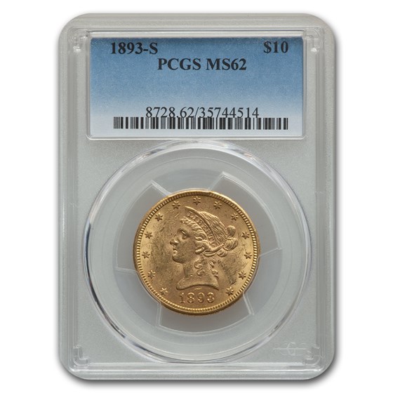 1893-S $10 Liberty Gold Eagle MS-62 PCGS 1893-S $10 Liberty Gold Eagle MS-62 PCGS