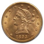 1893-S $10 Liberty Gold Eagle MS-64 PCGS