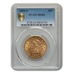 1893-S $10 Liberty Gold Eagle MS-64 PCGS