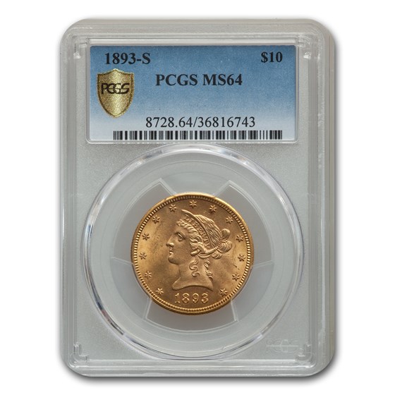1893-S $10 Liberty Gold Eagle MS-64 PCGS 1893-S $10 Liberty Gold Eagle MS-64 PCGS