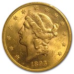 1893-S $20 Liberty Gold Double Eagle MS-62 NGC
