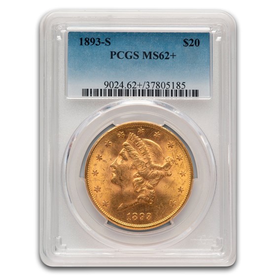 1893-S $20 Liberty Gold Double Eagle MS-62+ PCGS